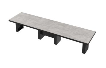 Stół rozkładany LARGO 160 - Grey stone (Beton /Czarny)